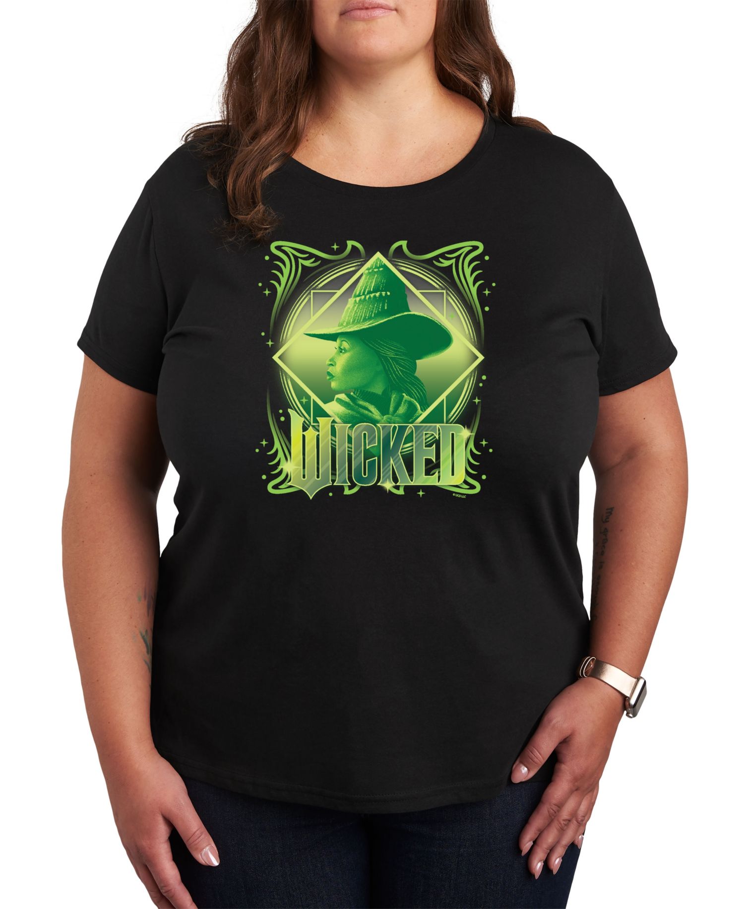 Plus Size Wicked Elphaba Graphic Crew Neck T-Shirt