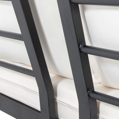 Streamdale Theo 2-Seater Sofa Acacia Wood, Water-Resistant Cushions, Iron Frame