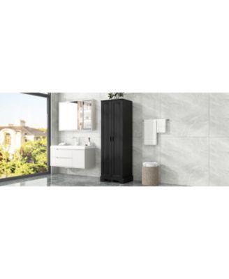 Storage Cabinet with Two Doors for Bathroom, Office, Adjustable Shelf, MDF