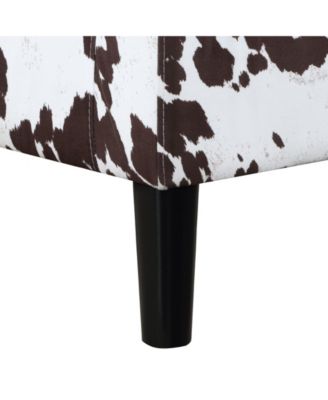 26.25" Faux Cowhide Churchill Accent Chair with Ottoman