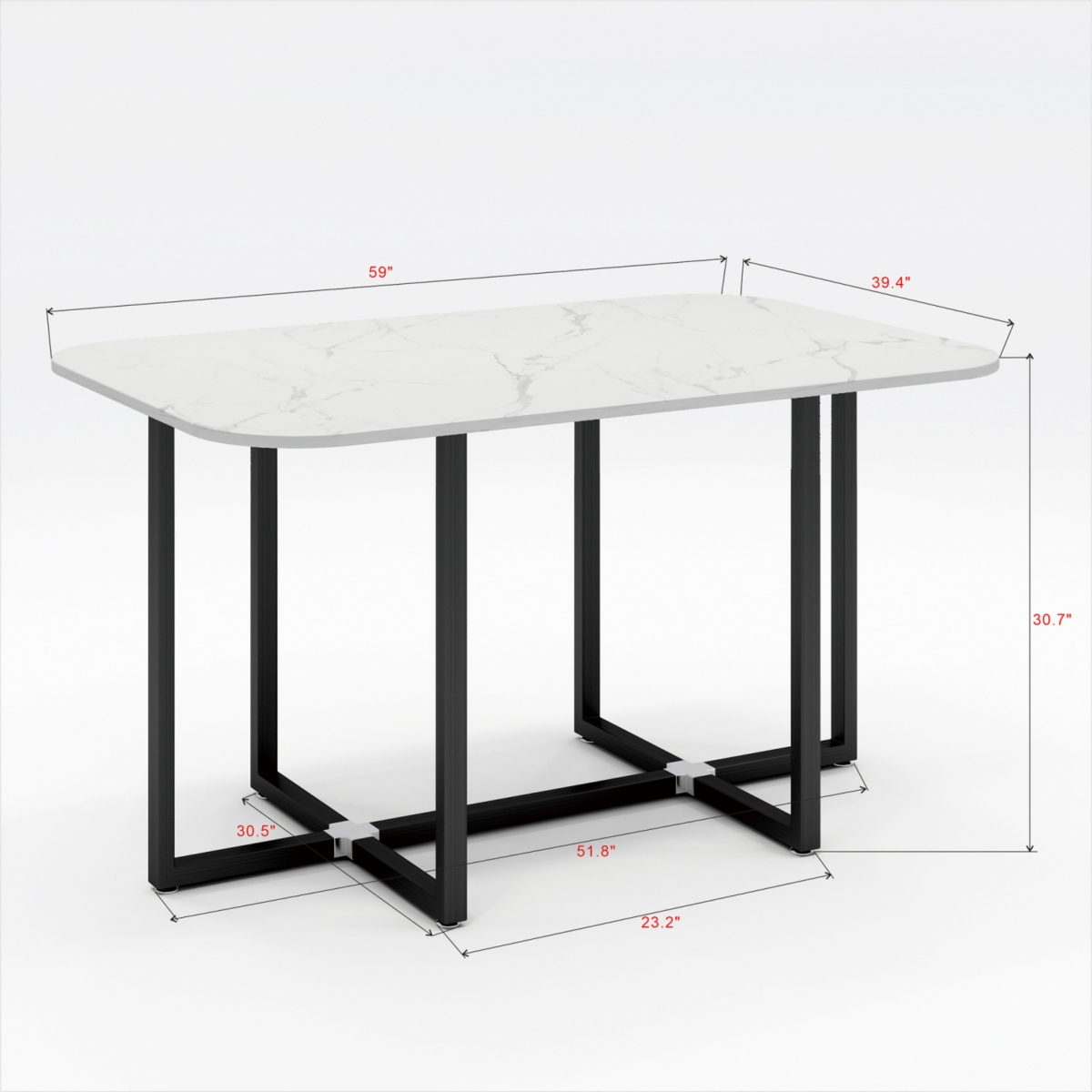 Streamdale Furniture Modern 7 Pieces Dining Table Set, Rectangle Dining Table with 6 Chairs for Dining Room, Kitchen