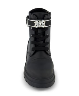 Little and Big Girls Rosa Brooch Moto Boot