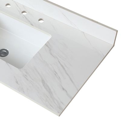 43" Marble Vanity Top with Sink and Backsplash undermount sink