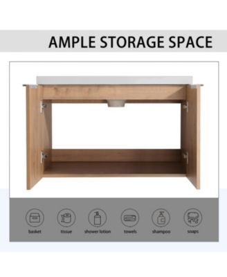 Streamdale 42" Wall-Mount Vanity with Sink, Side Cabinet & Soft Close