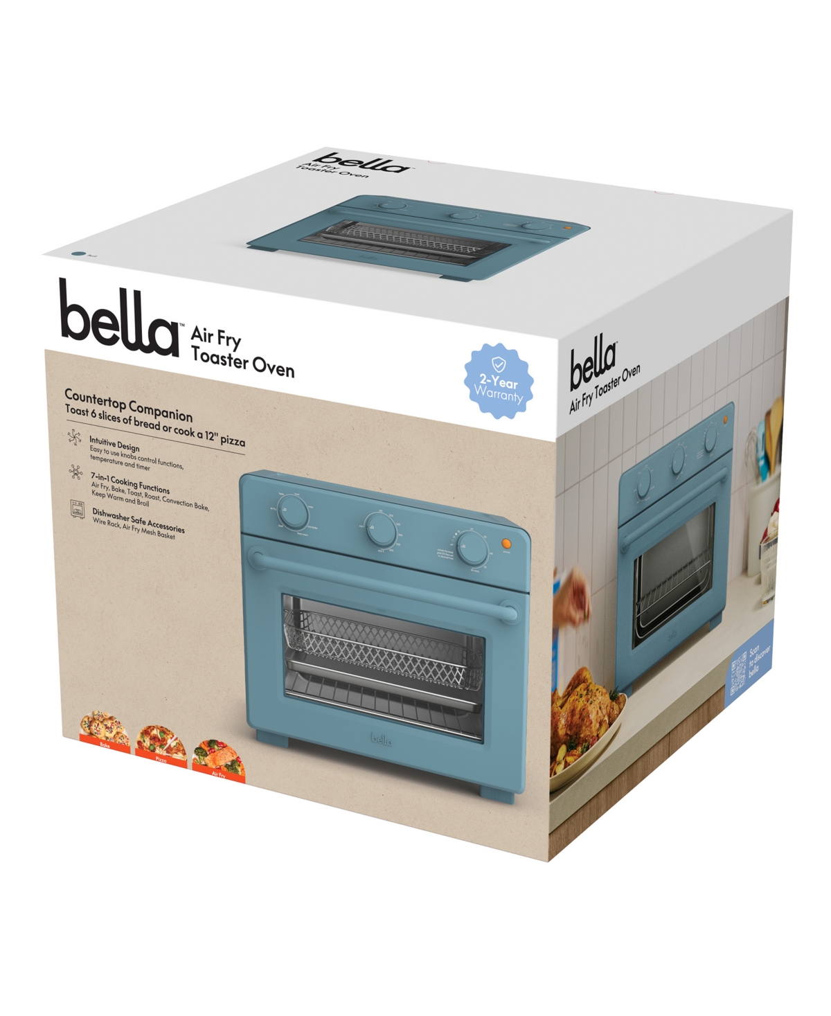 Bella 7-function Air Fryer Toaster Oven In Surf