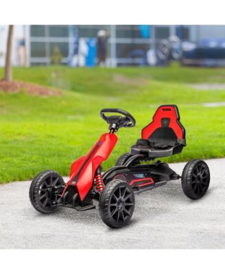 12V Electric Go Kart for Kids, Outdoor Ride-On Toy with Forward Backward Drive & Adjustable Speed, Gift for Child 3-8 Years Old, Red