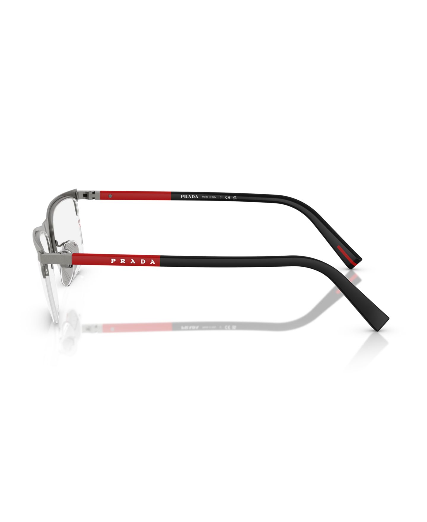 Мужские очки PRADA LINEA ROSSA Man Pillow Metal PS 50RV Eyeglasses, цвет: Матовый чёрный — фото 9