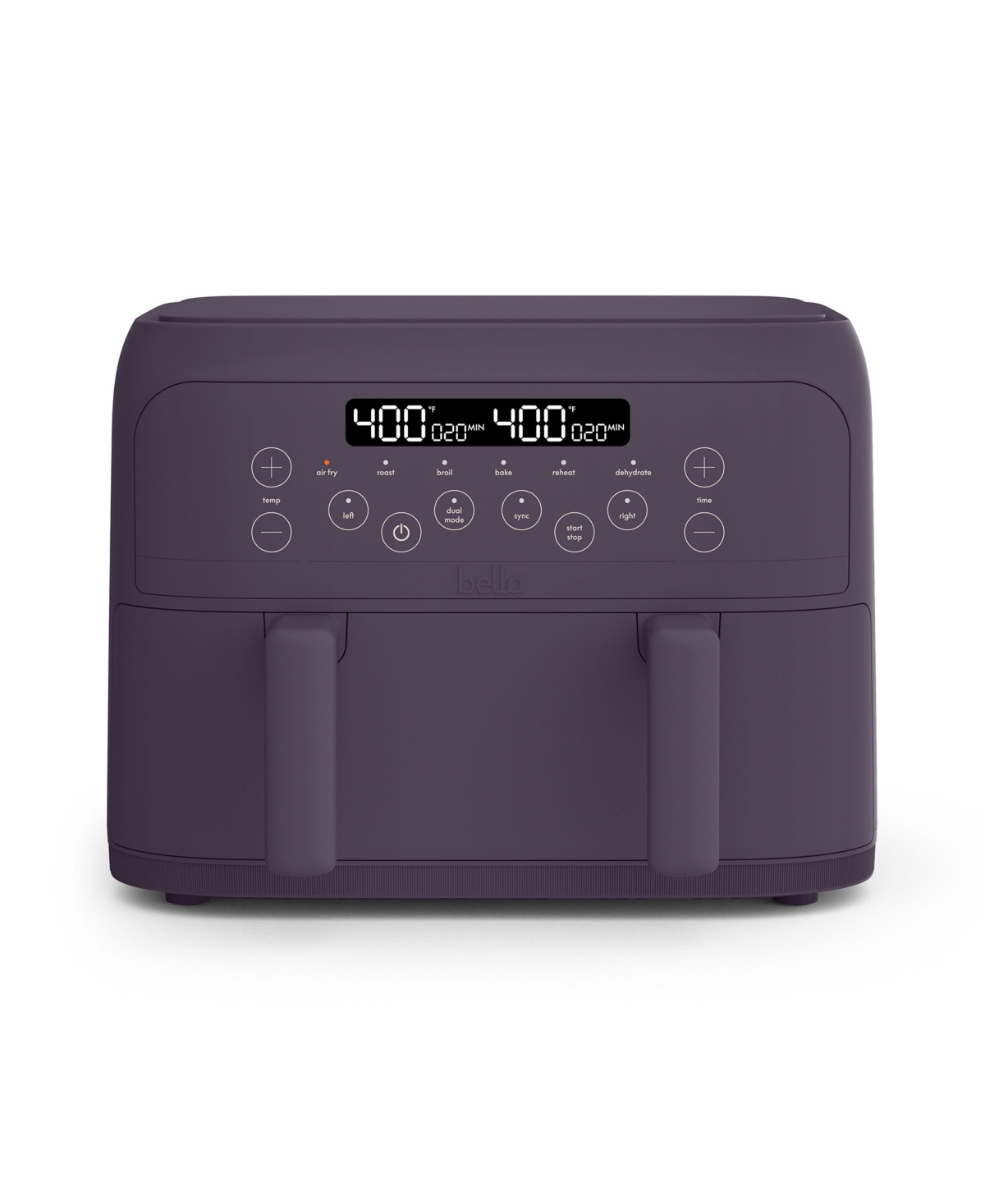 Bella Trizone 4-qt. Extra-large Nonstick Air Fryer In Plum