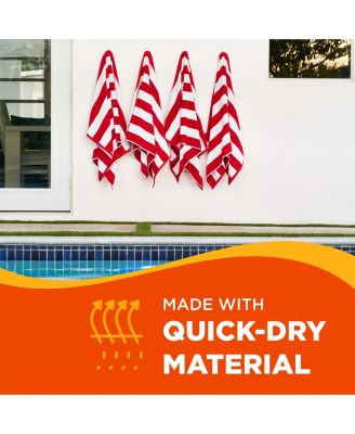 Striped Towel - Absorbent, 100% Cotton Towels - Oversized Towels for Beach Essentials - Quick-Dry Swimming Towels - Soft Towels with Striped Design - 32" x 62", (2 Pack)