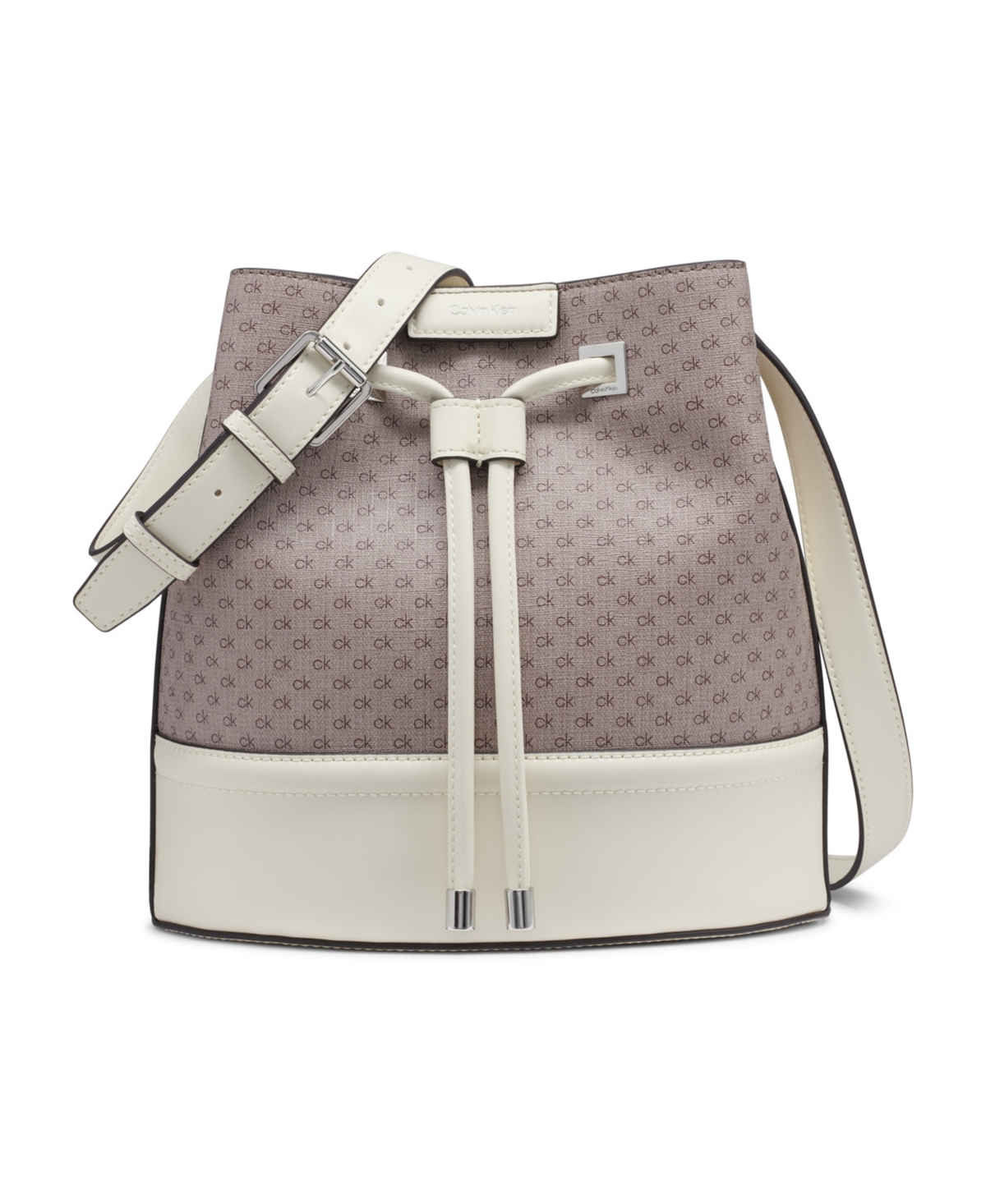 Calvin Klein Ash Ombre Signature Drawstring Adjustable Bucket Bag In ...