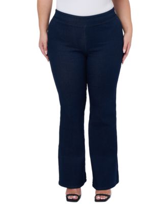 Plus Size Flare High Rise Pull on Jeans