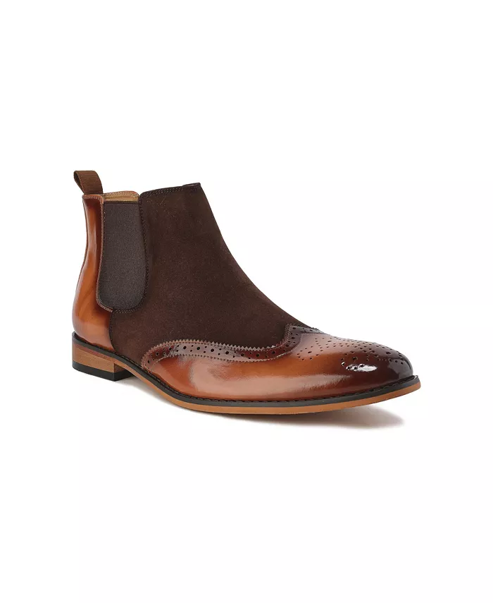 Men's Wingtip Brogue Two-Tone Chelsea Boots - thumbnail 6