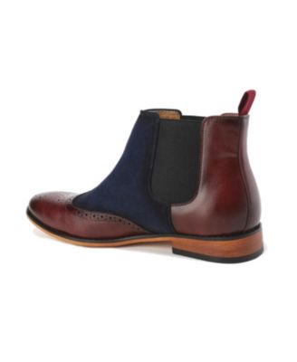 Men's Wingtip Brogue Two-Tone Chelsea Boots