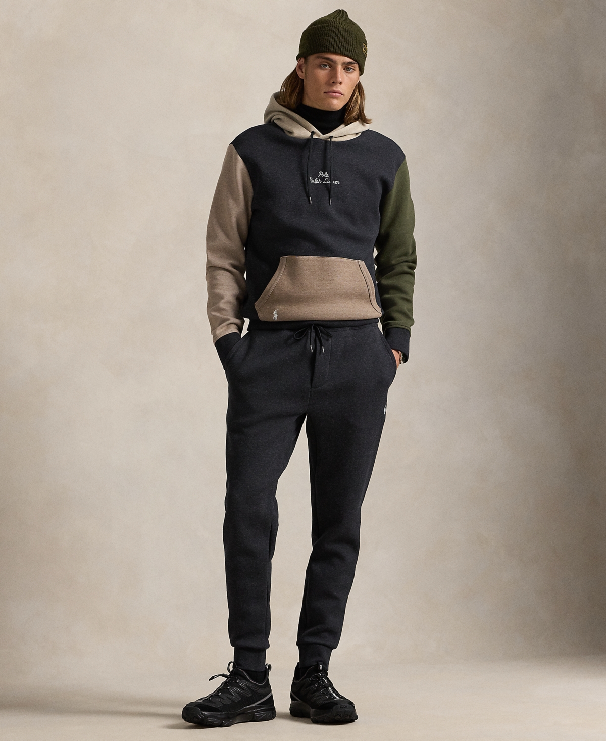 Polo Ralph Lauren Men's Logo Color-Blocked Double-Knit Hoodie