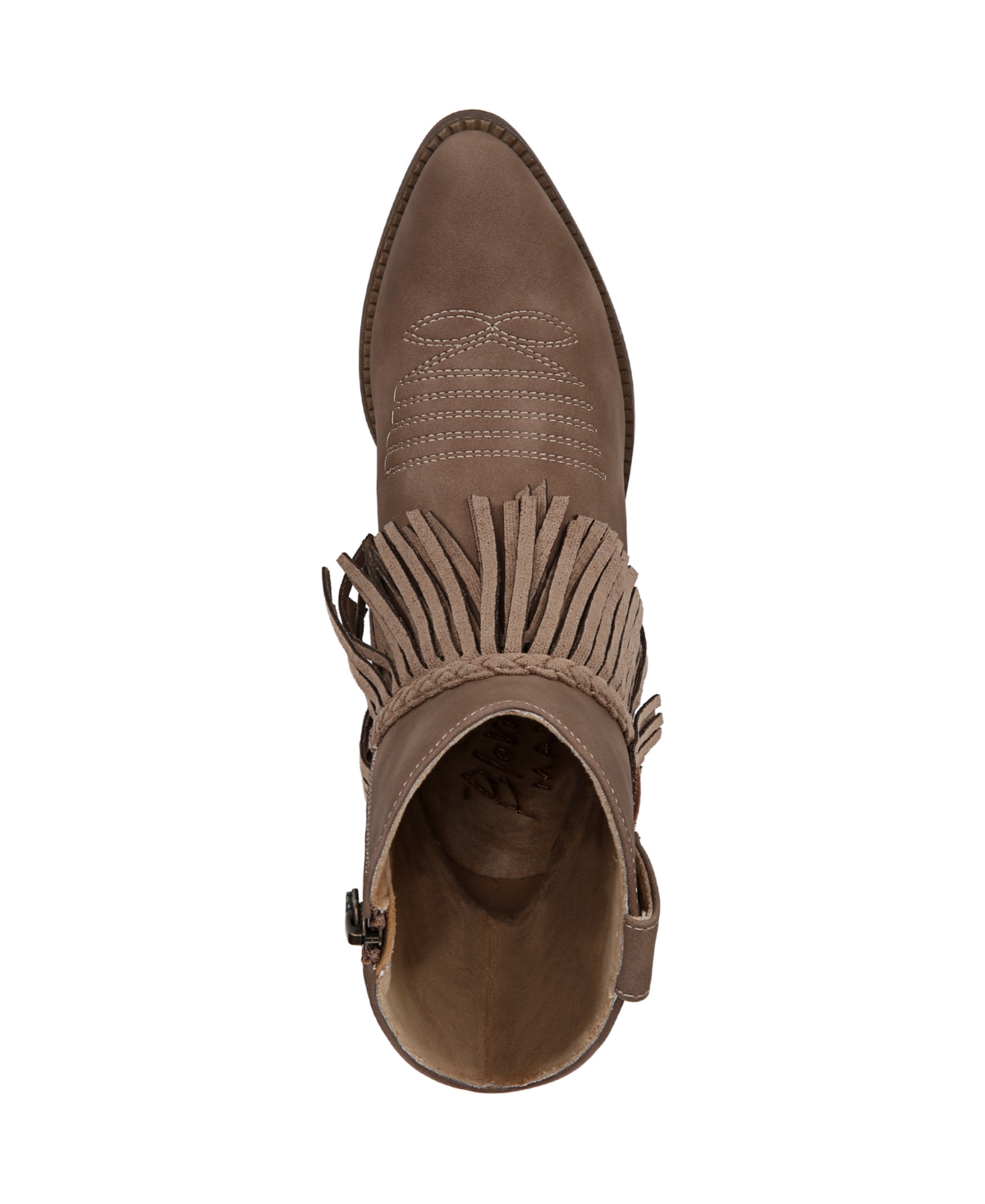 Blowfish Malibu Women's Remy Block Heel Western Short Boots In Tan Faux Nubuck