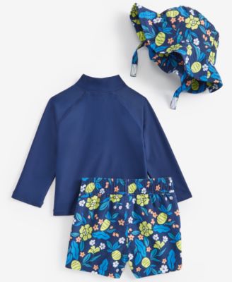 Baby Boys Printed 3-Pc. Swim Set, Exclusively at Macy's
