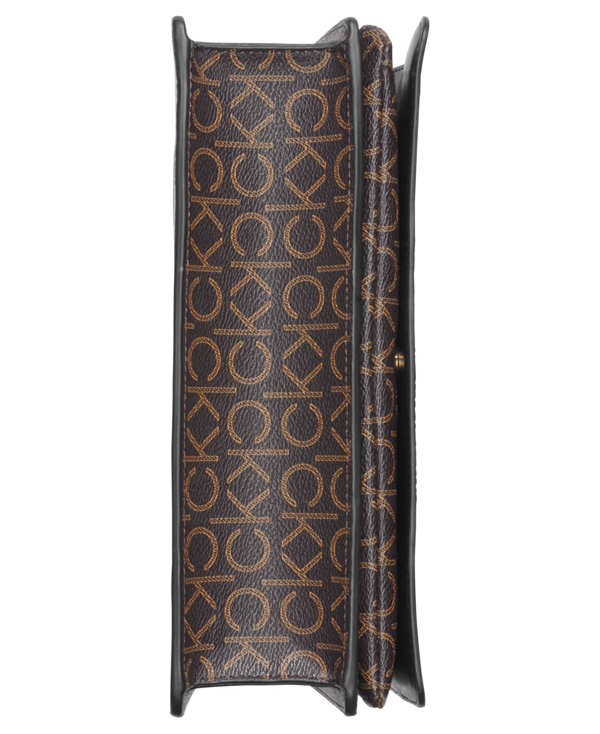 Calvin Klein Havana Flap Signature Small Messenger Bag In Brown Khk,blk