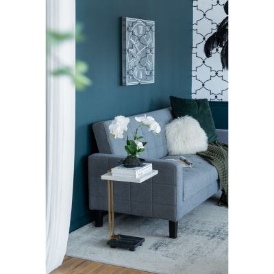 Artistic Marble and Aluminum C-Table