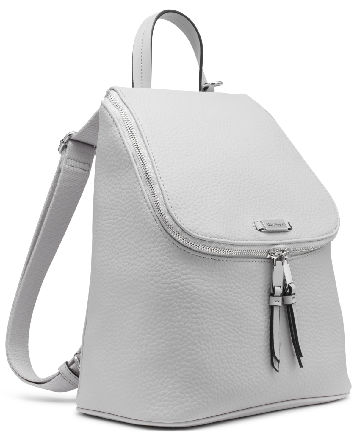 Calvin Klein Zulle Zip-around Backpack With Signature Hang Off In Dove Gray