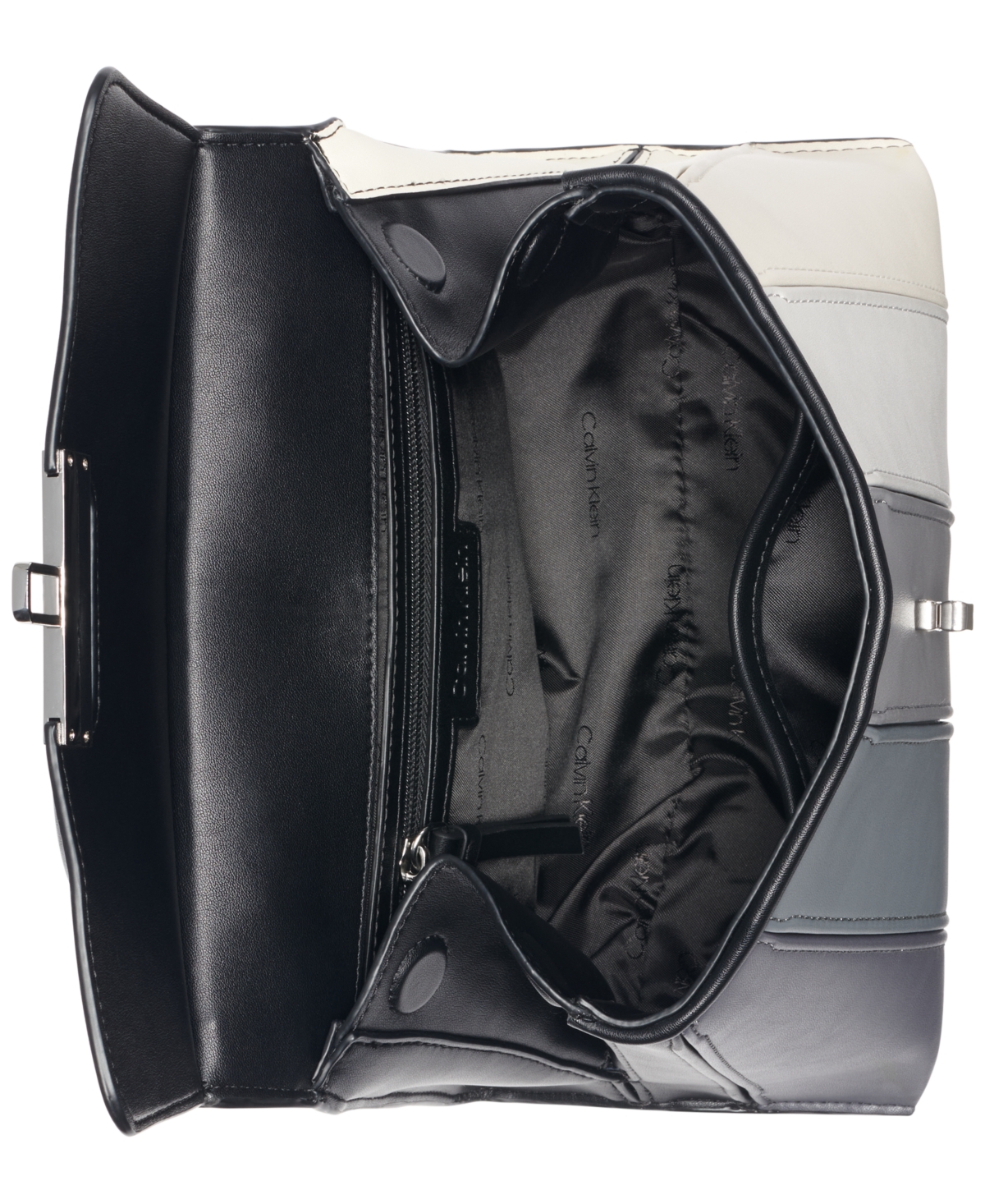 Calvin Klein Becky Convertible Turn Lock Crossbody Bag In Black Multi
