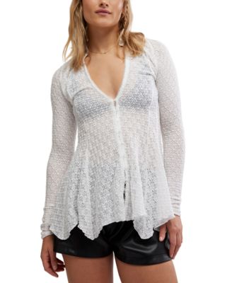 Macy's white lace top online