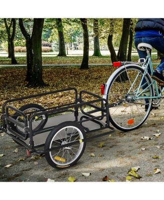 Bike Cargo Trailer for Hefty Loads, Foldable Compact Storage, Universal Hitch, Bike Wagon Bike Trailer Bicycle Cargo Trailer Bike Attachment with 16&amp;#x22; Wheels, Heavy-Duty, Black
