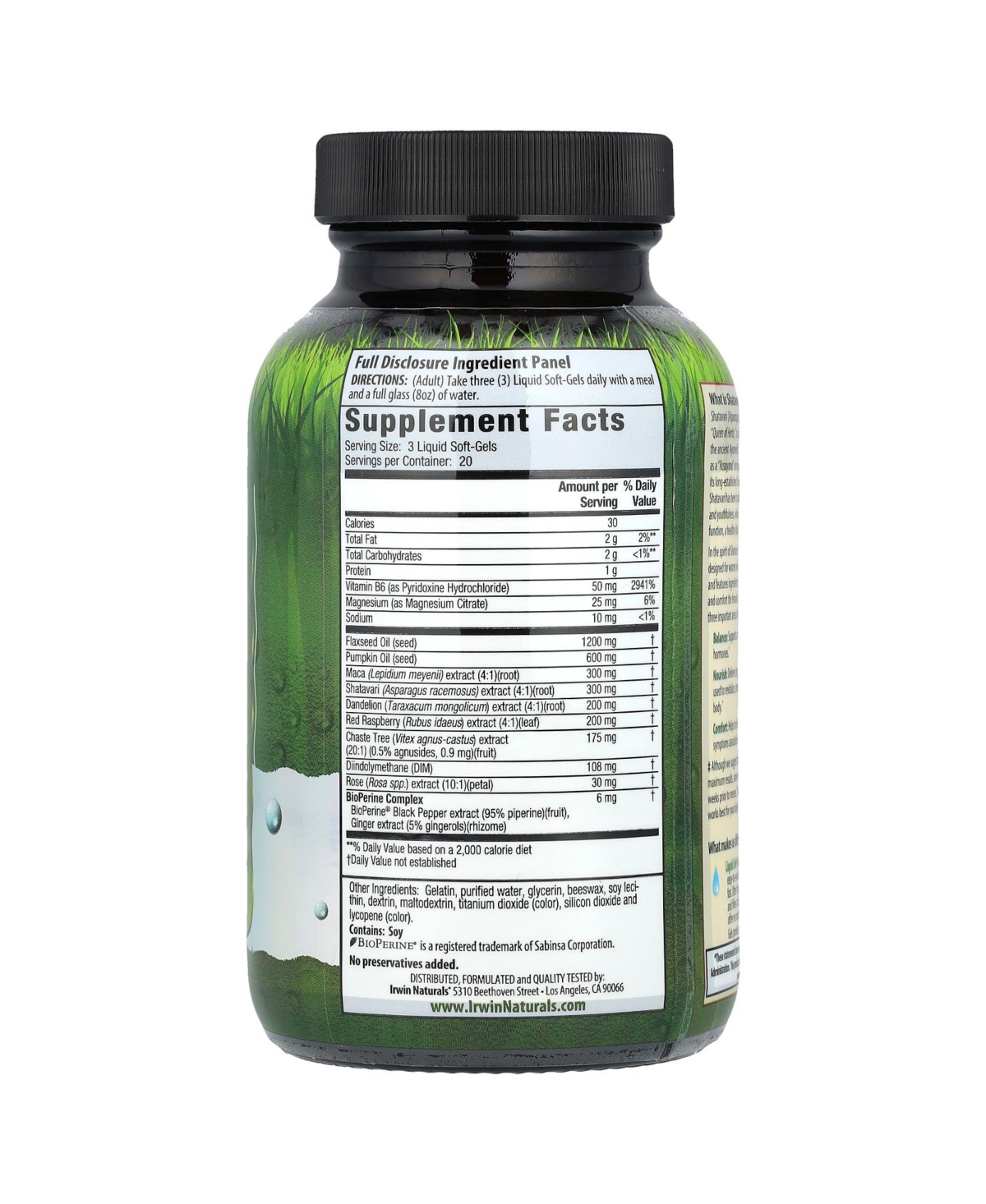 Irwin Naturals Shatavari-Rose Mind & Body For Women - Liquid Soft-Gels