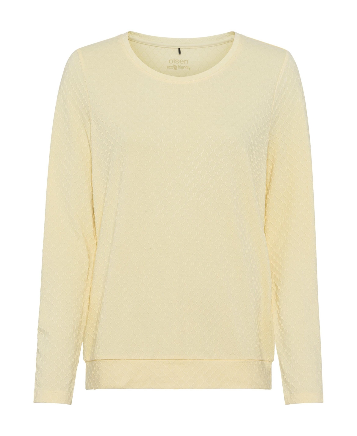 Olsen Women's Long Sleeve Solid Textured T-Shirt