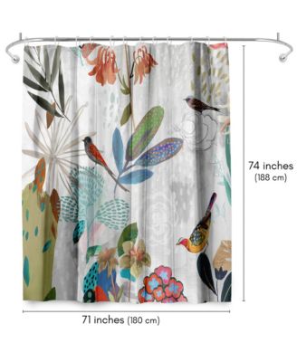 Where the Passion Flower Grows by PI Creative Art Floral Shower Curtain, 71x74