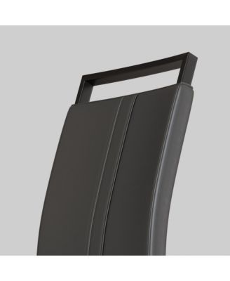  Modern PU Faux Leather Upholstered Dining Chairs (Grey, Set of 2)