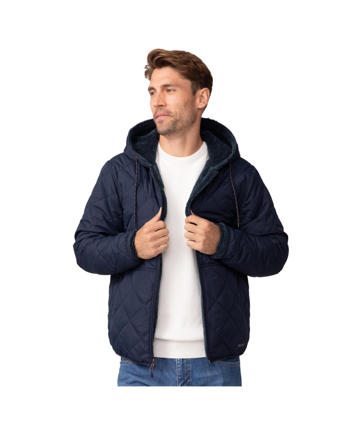 Free Country Men's Atlas Hooded Quilted Reversible Sherpa Jacket