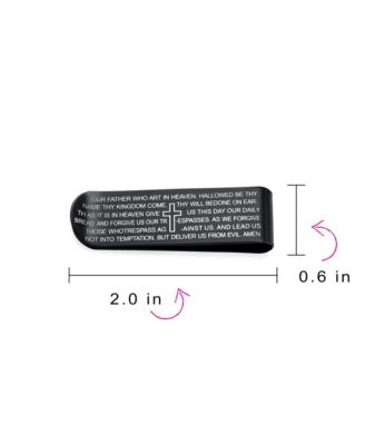 Our Father Lord's Prayer Cross Black Money Clip Stainless Steel