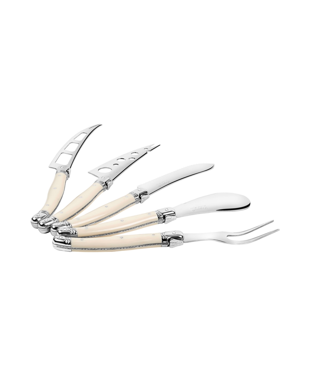 French Home Artisan 5-piece Assorted Laguiole Cheese Knives In Ivory