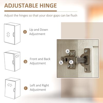63" 2-Door Kitchen Pantry, Freestanding Storage Cabinet with 5-tier Shelving and 2 Adjustable Shelves for Dining Room, Antique White