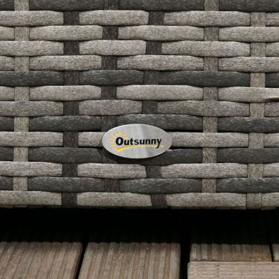 113 Gallon Deck Box, Rattan Outdoor Storage Box, Waterproof Storage Container for Indoor, Patio Furniture Cushions, Pool Supplies, Garden Tools, Dark Gray