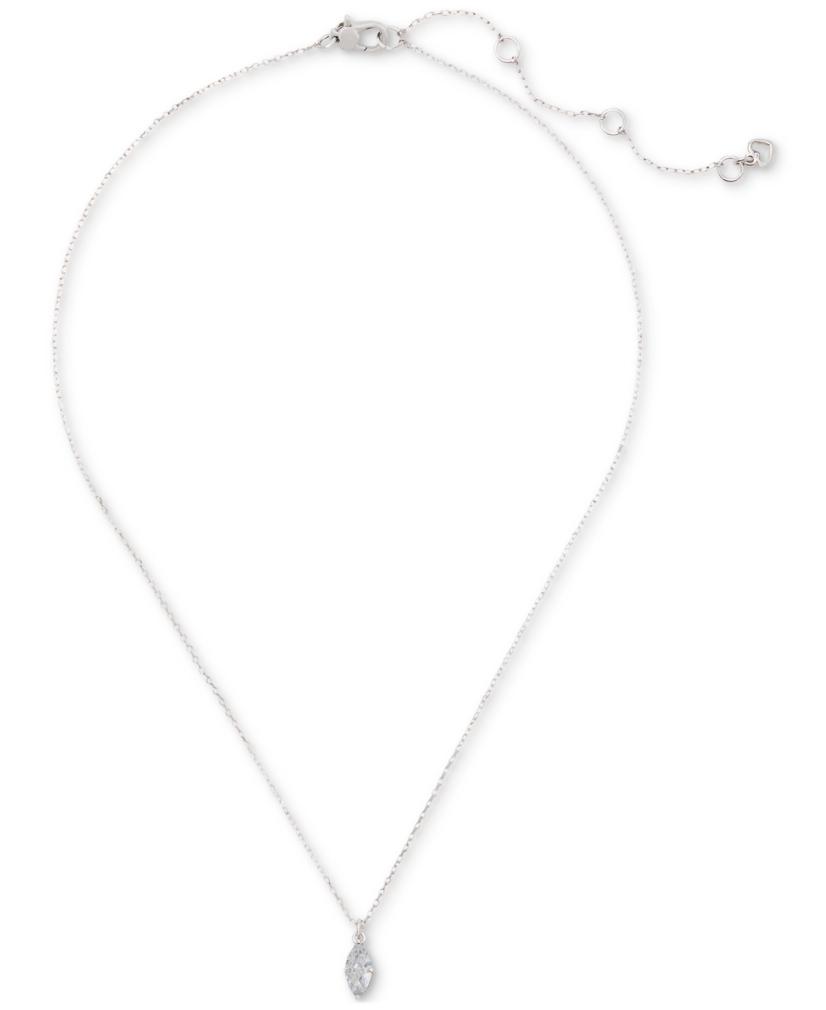 Kate Spade Signature Solitaire Pendant Necklace, 16" + 3" Extender In Clear,silv