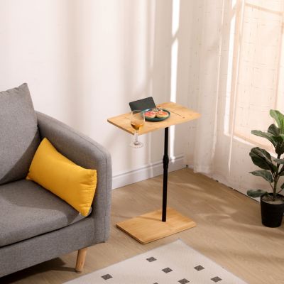  Adjustable Bamboo Couch Tray Table with Slots