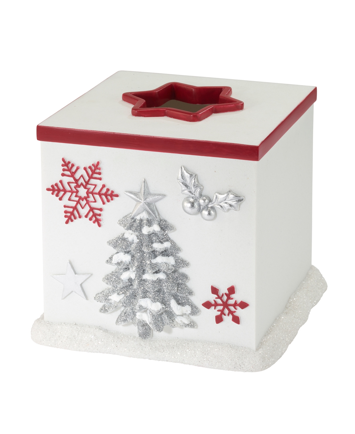 Sparkle Resin Tissue Box Cover - White