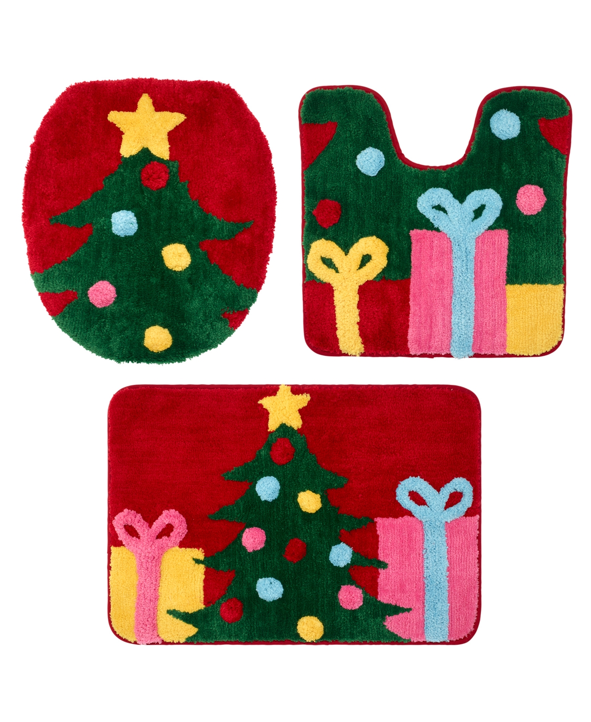Avanti Christmas Tree Polyester Bath Rug Se In Multi Color