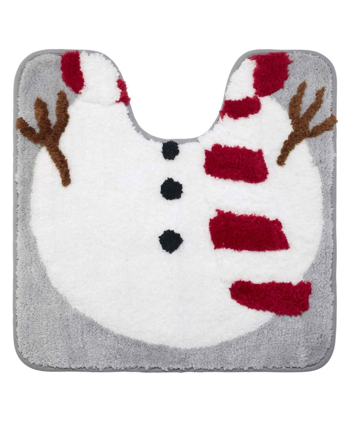 Avanti Snowman Flake Polyester Bath Rug Set In Multi Color