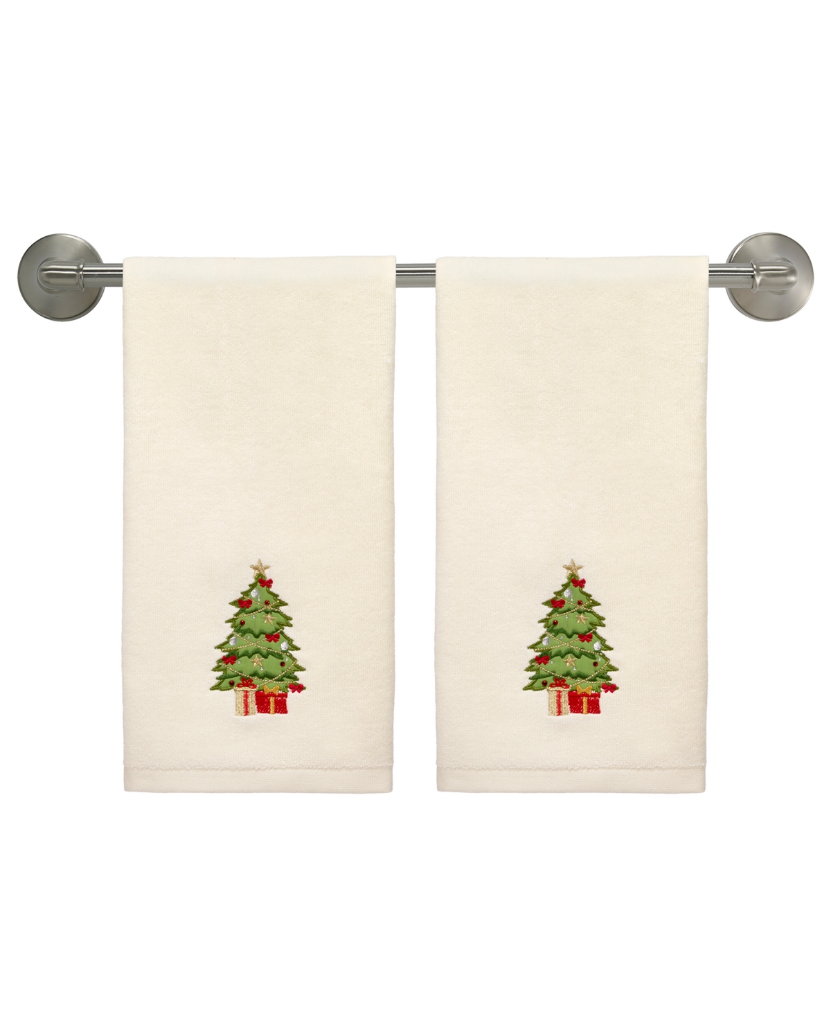 Avanti Trees Hand Towel Set, 28" X 16" In Ivory