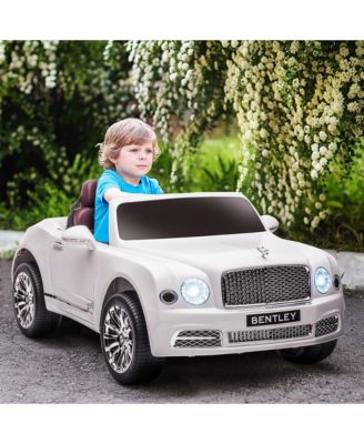 Bentley Mulsanne 12V Ride on Car, Battery Powered Car with Remote Control, Suspension, Startup Sound, LED Lights, MP3, Horn, Music, Forward and Backward, 2 Motors, White