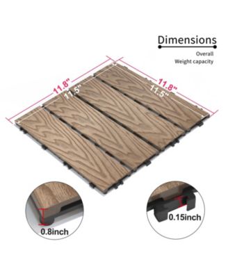 WPC Interlocking Deck Tiles, 11-Pack