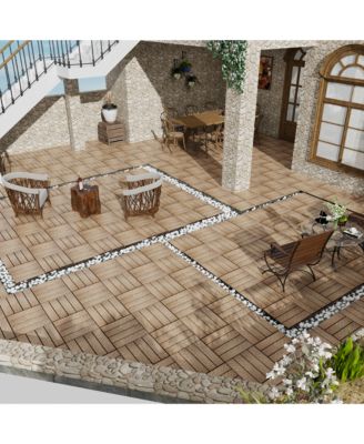 WPC Interlocking Deck Tiles, 11-Pack