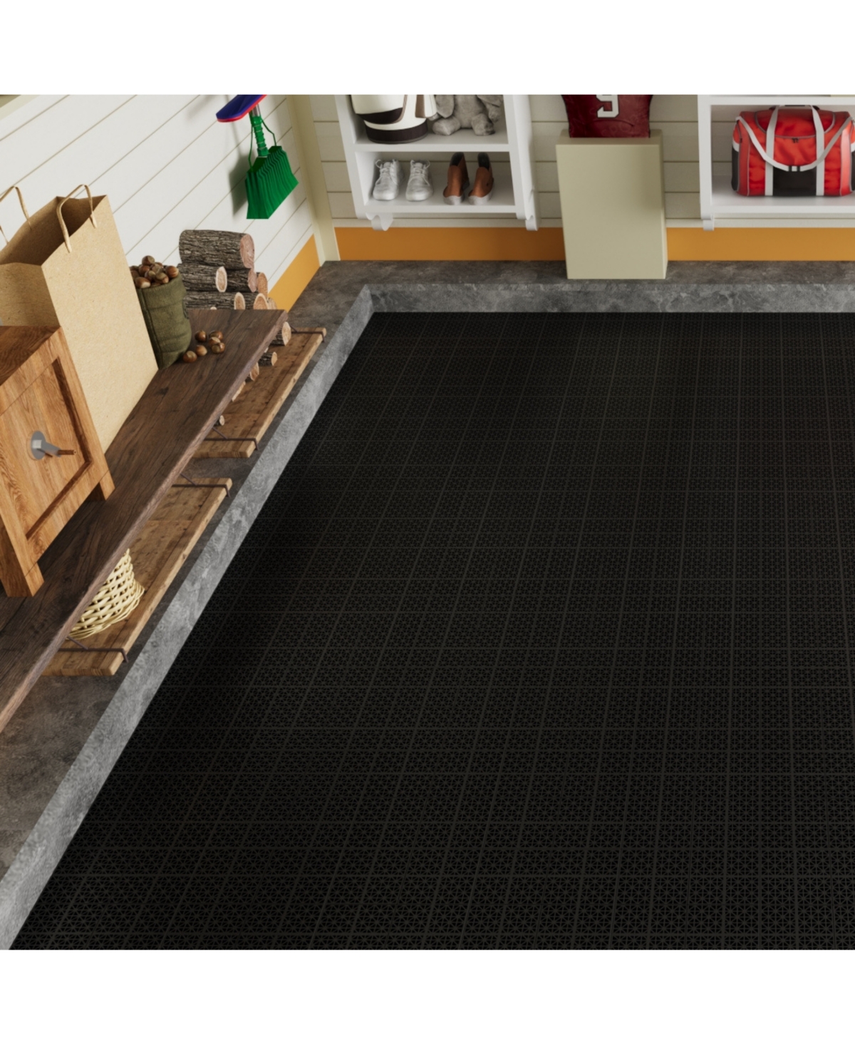 Streamdale Furniture 12 x 12 InchInterlocking Deck Tiles Plastic Waterproof Outdoor All Weather Anti-slip Bathroom Shower Balcony Porch Strong