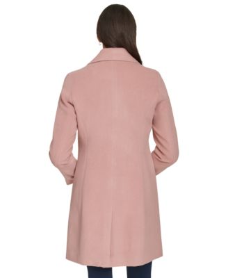 Womens Single-Breasted Wool Blend Coat