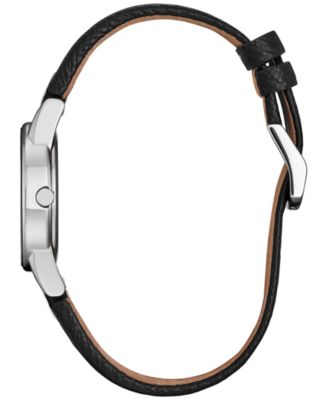 Eco-Drive Women's Disney Villains Maleficent's Charm Black Leather Strap Watch 30mm Boxed Set