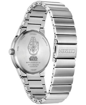 Eco-Drive Men's Star Wars Millennium Falcon Hyperdrive Stainless Steel Bracelet Watch 40mm