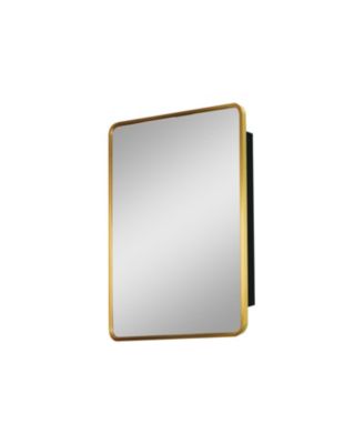 2028 inch Gold Metal Framed Wall mount or Recessed Bathroom Medicine Cabinet with Mirror