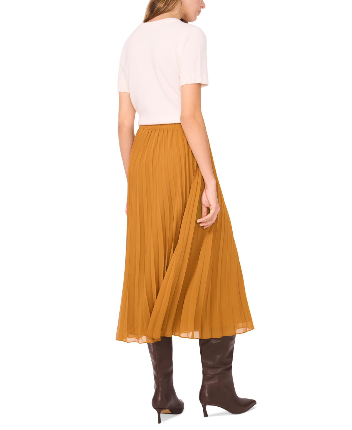 1.state Women's Sunburst Pleated Midi Skirt